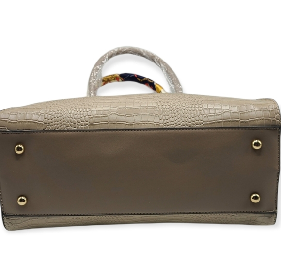 Faux Croc Embossed Satchel Bag - Picture 5 of 5